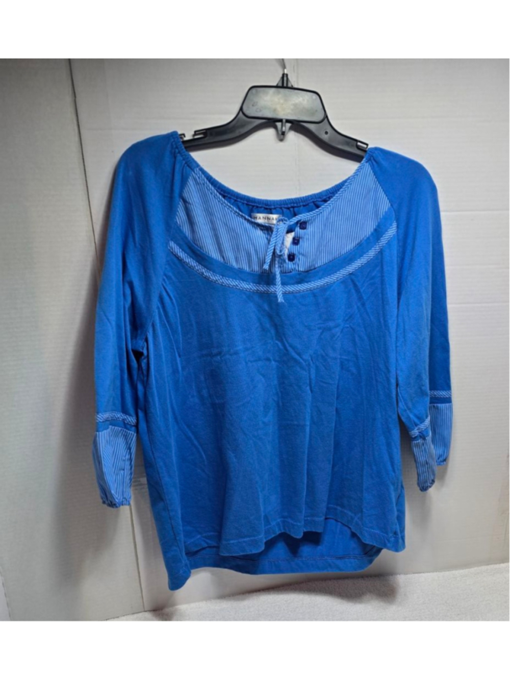 Women's HANNAH Blue Striped Long Sleeve Tee XL